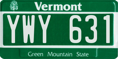 VT license plate YWY631