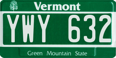 VT license plate YWY632
