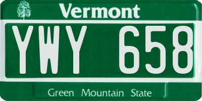 VT license plate YWY658