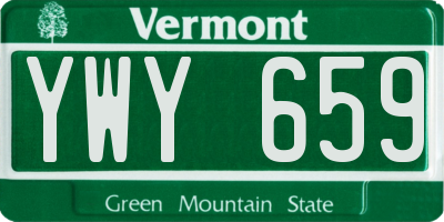 VT license plate YWY659