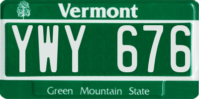 VT license plate YWY676