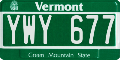 VT license plate YWY677