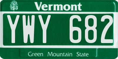 VT license plate YWY682