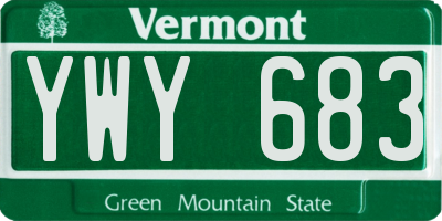 VT license plate YWY683