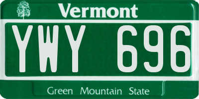 VT license plate YWY696