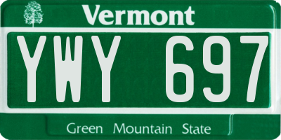 VT license plate YWY697