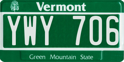 VT license plate YWY706