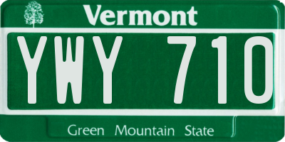 VT license plate YWY710