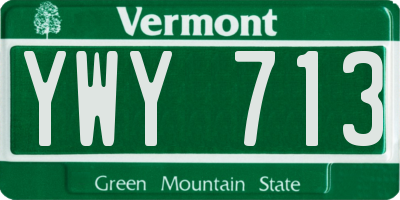 VT license plate YWY713