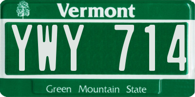 VT license plate YWY714