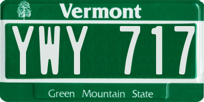 VT license plate YWY717