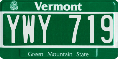 VT license plate YWY719