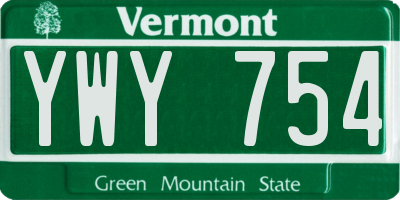 VT license plate YWY754