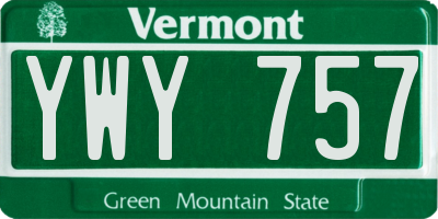 VT license plate YWY757