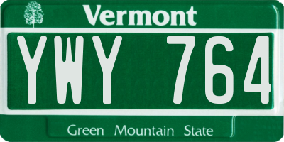 VT license plate YWY764
