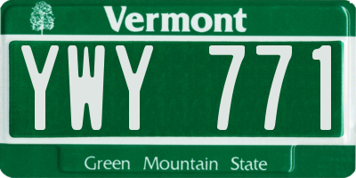VT license plate YWY771