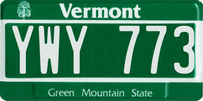 VT license plate YWY773