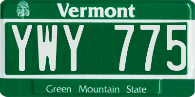 VT license plate YWY775