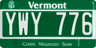 VT license plate YWY776