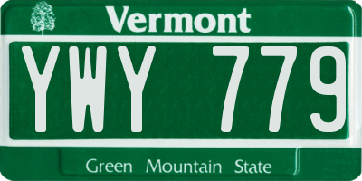 VT license plate YWY779
