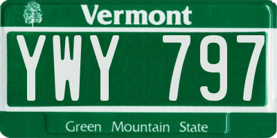 VT license plate YWY797