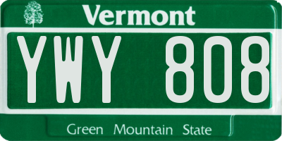 VT license plate YWY808