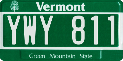 VT license plate YWY811