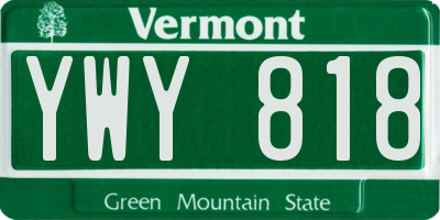 VT license plate YWY818