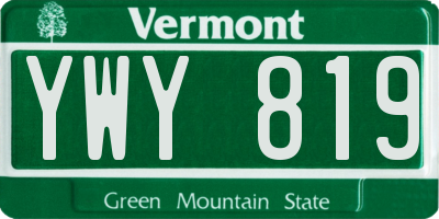 VT license plate YWY819