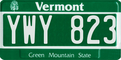 VT license plate YWY823