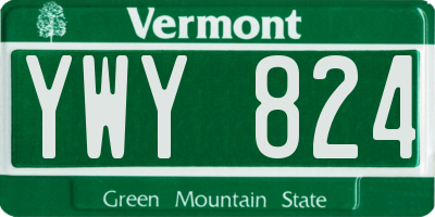 VT license plate YWY824