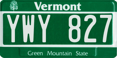 VT license plate YWY827
