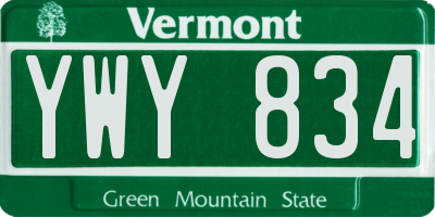 VT license plate YWY834