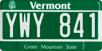 VT license plate YWY841