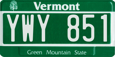 VT license plate YWY851
