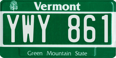 VT license plate YWY861