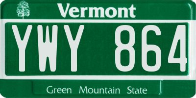 VT license plate YWY864