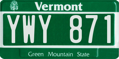 VT license plate YWY871