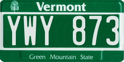 VT license plate YWY873
