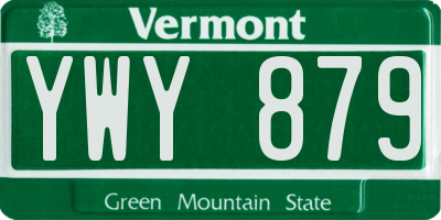 VT license plate YWY879