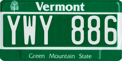 VT license plate YWY886