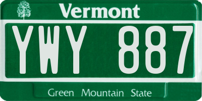 VT license plate YWY887