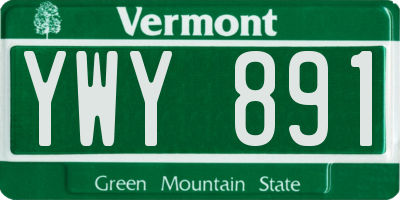 VT license plate YWY891