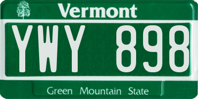 VT license plate YWY898