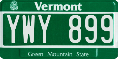 VT license plate YWY899