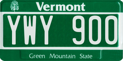 VT license plate YWY900