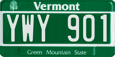 VT license plate YWY901