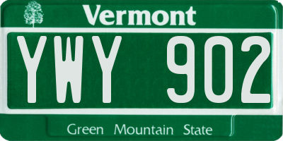 VT license plate YWY902