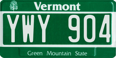 VT license plate YWY904