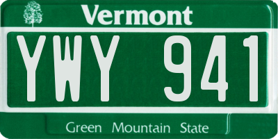 VT license plate YWY941